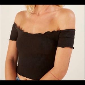 Reformation Willet Top in Black